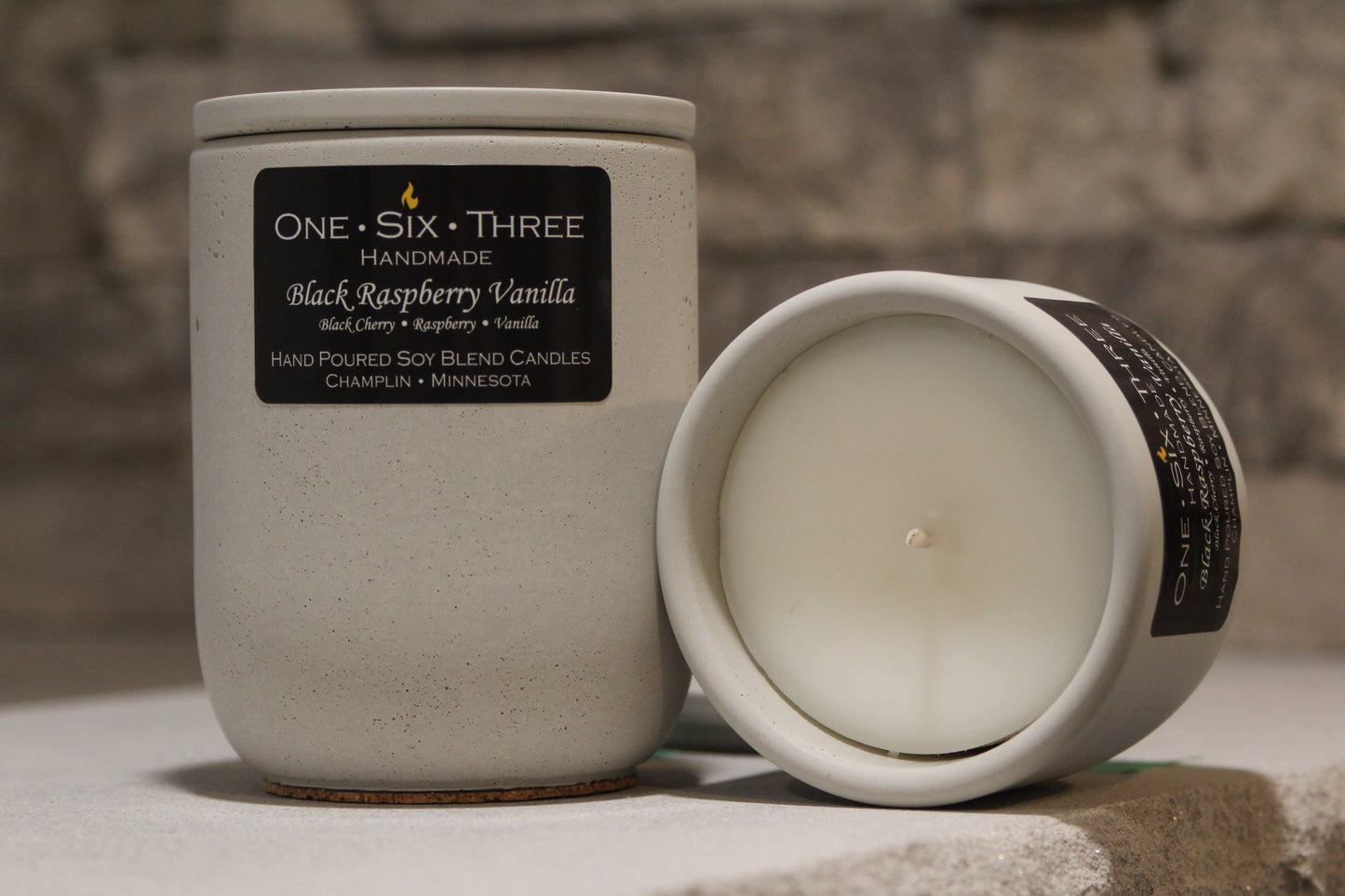 Black Raspberry Vanilla Concrete Candle