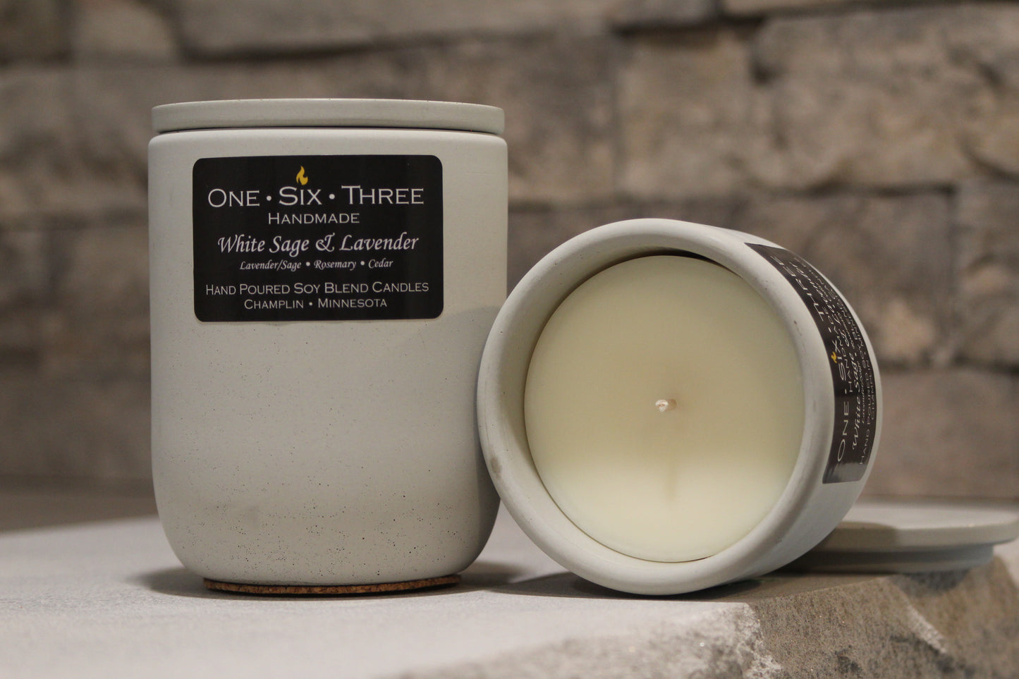 White Sage & Lavender Concrete Candle