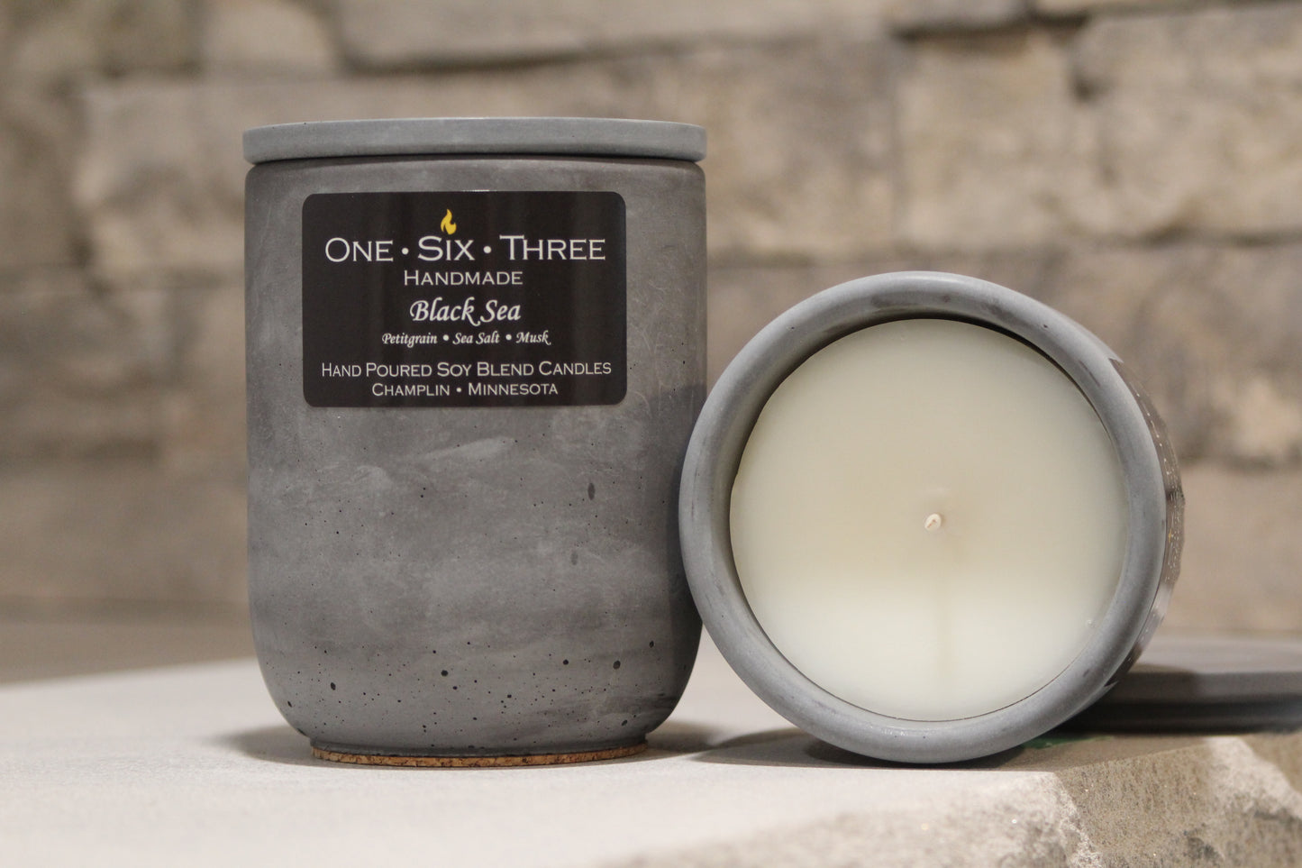 Black Sea Concrete Candle