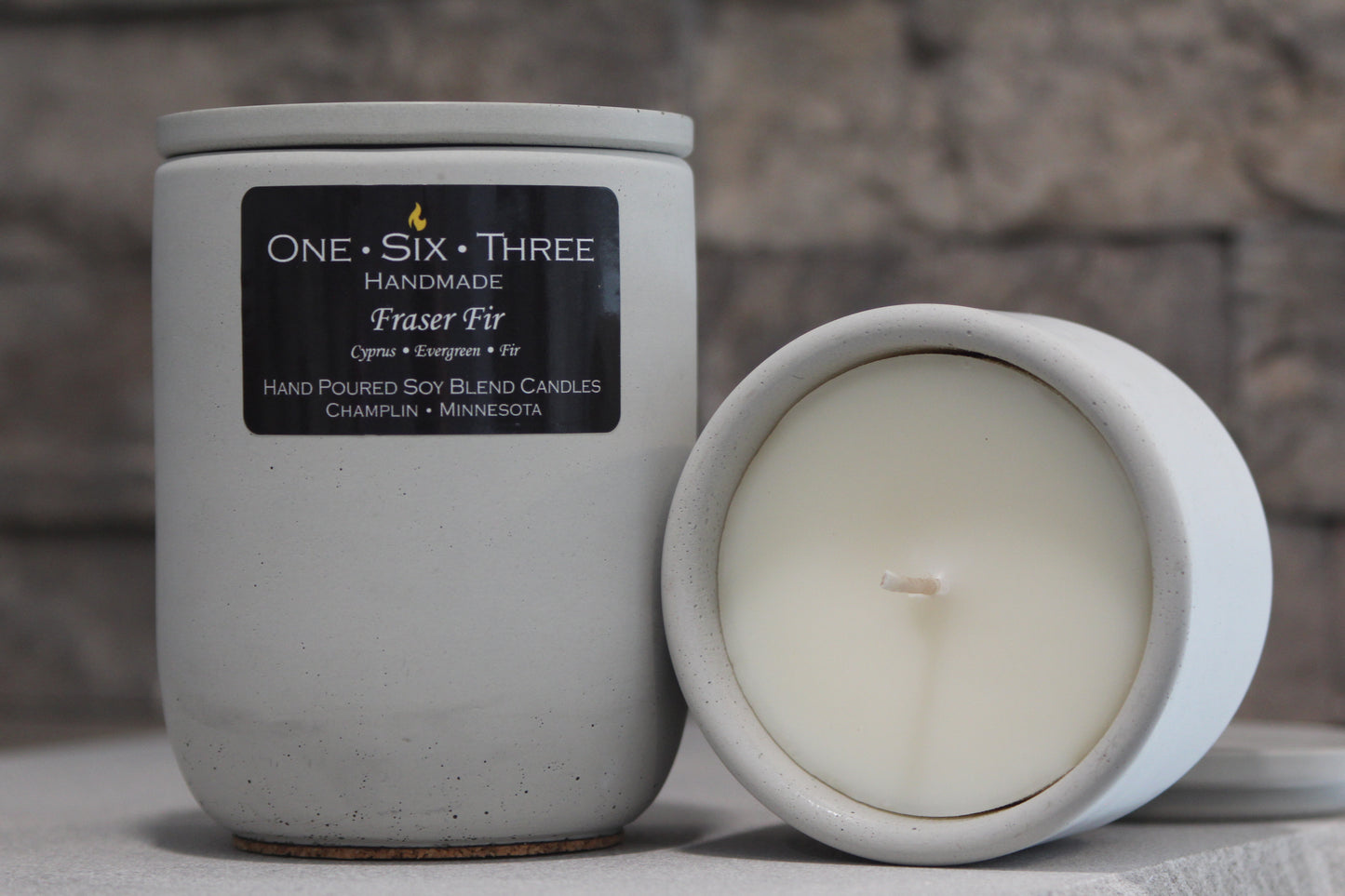 Fraser Fir Concrete Candle